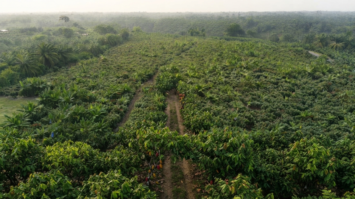 Vista aérea de la finca La Fortaleza, donde nace Flumi
